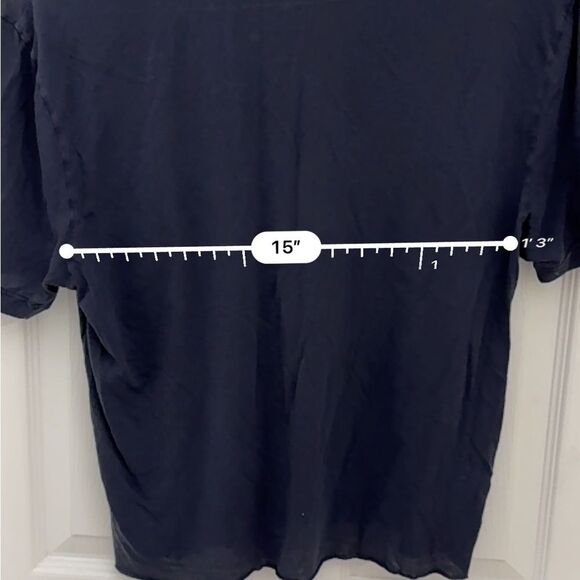 Standard James Perse Women’s Cropped Polo Shirt Size 1 Small Navy Blue Layering - Picture 7 of 7